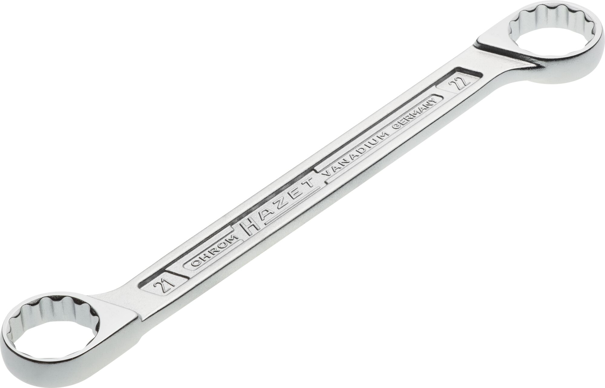 HAZET Doppel-Ringschlüssel 610N-21X22 · Außen Doppel-Sechskant-Tractionsprofil · 21 x 22 mm
