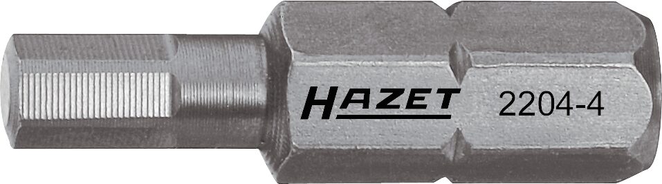 HAZET Bit 2204-4 · Sechskant massiv 6,3 (1/4 Zoll) · Innen Sechskant Profil · 4 mm