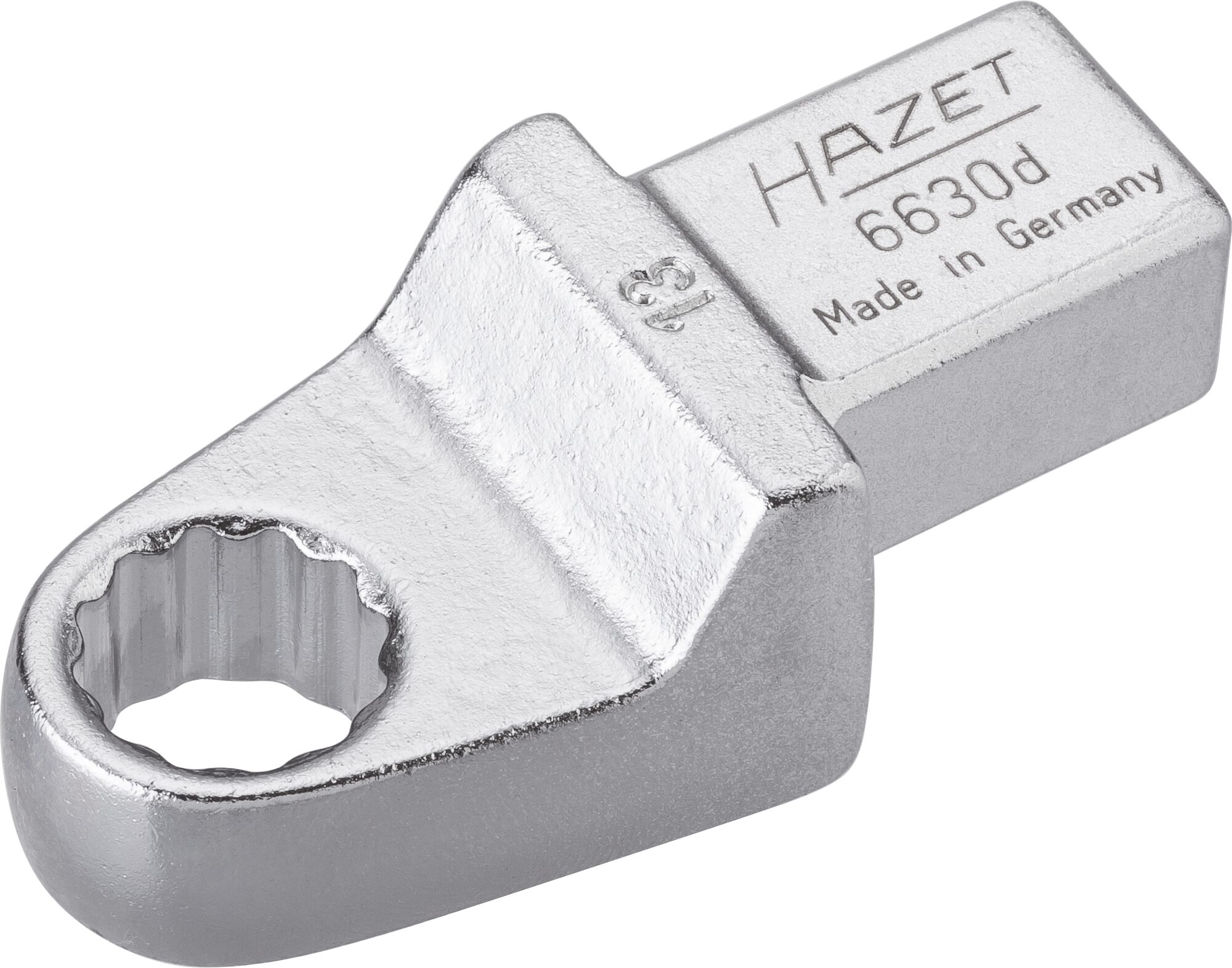 HAZET Einsteck-Ringschlüssel 6630D-13 · Einsteck-Vierkant 14 x 18 mm · Außen Doppel-Sechskant-Tractionsprofil · 13 mm