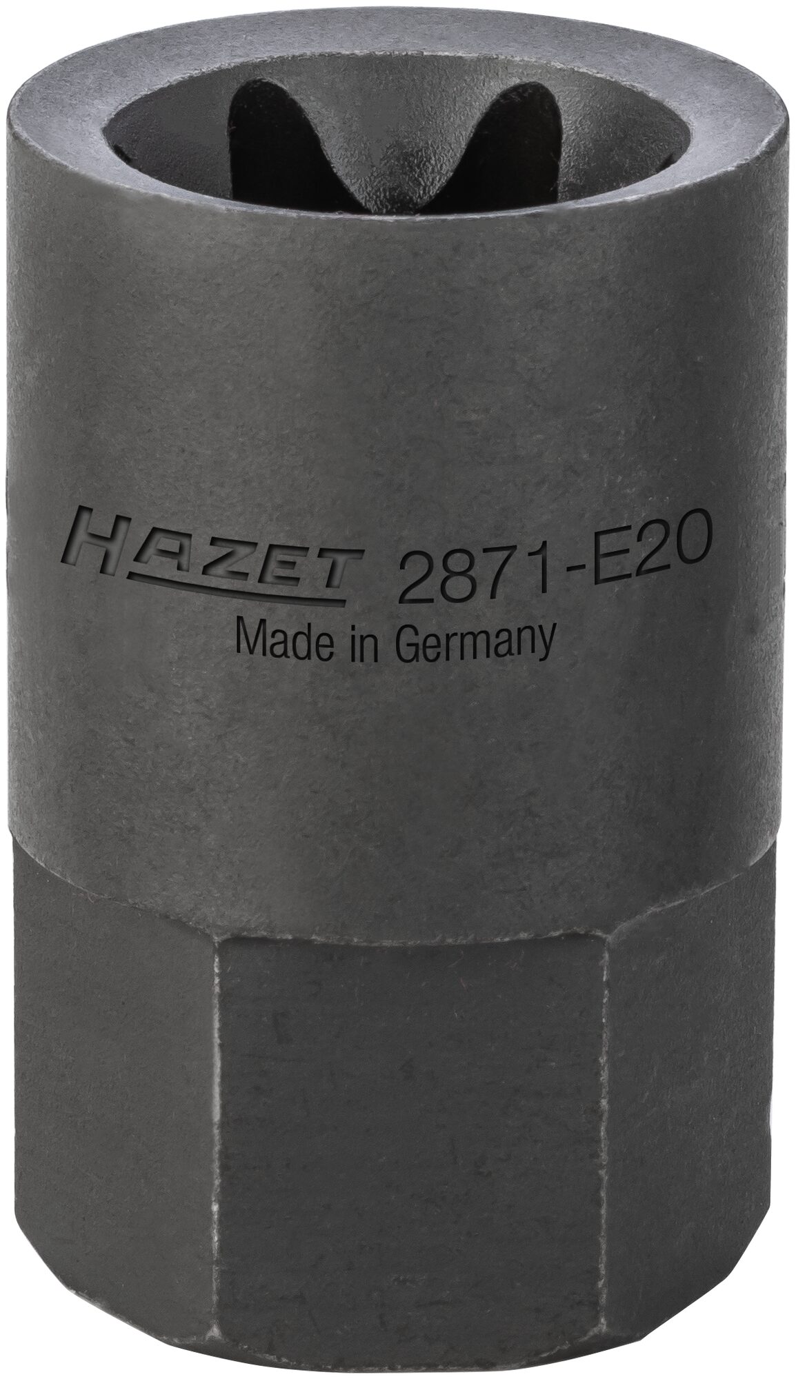 HAZET Bremssattel TORX® Einsatz 2871-E20 · Außen-Sechskant 22 mm · Außen TORX® Profil · E20