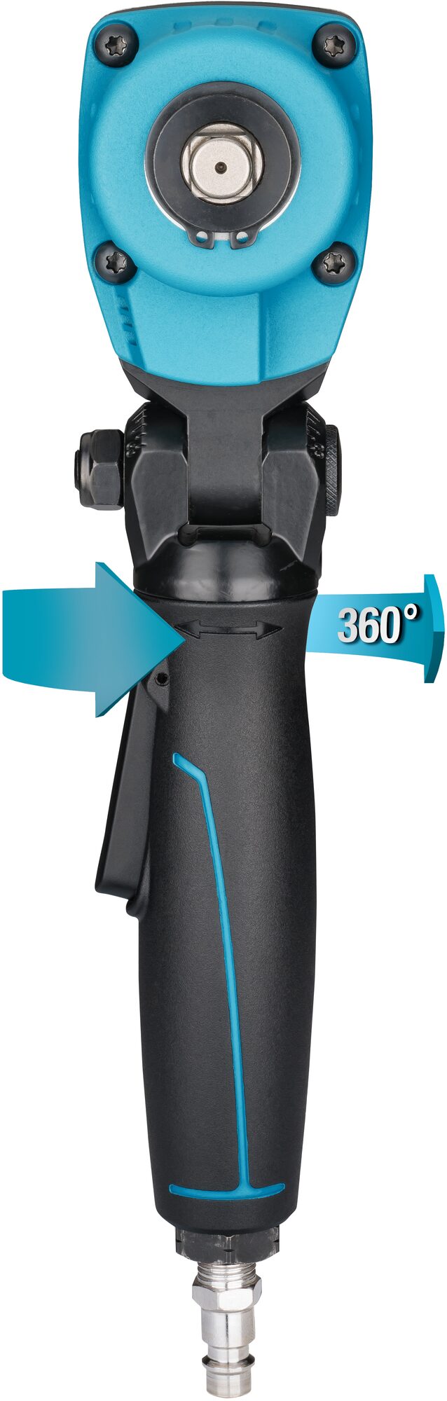 HAZET Twin Turbo Schlagschrauber 9012ATT · Lösemoment maximal [Nm]: 550 Nm · 1/2 Zoll (12,5 mm) Vierkant massiv · L x B x H: 85 mm x 64 mm x 227 mm · Hochleistungs-Doppelhammer-Schlagwerk
