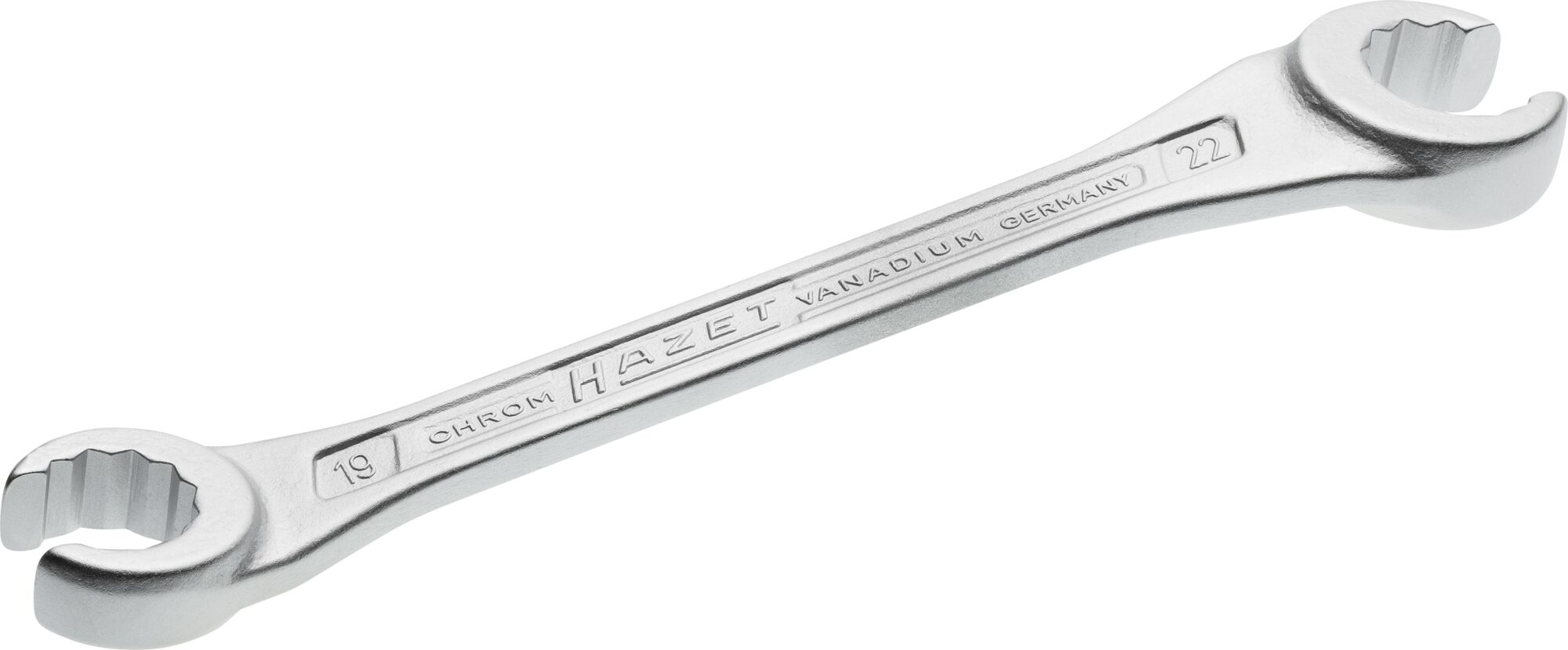 HAZET Doppel-Ringschlüssel · offen 612-19X22 · Außen Doppel-Sechskant Profil · 19 x 22 mm