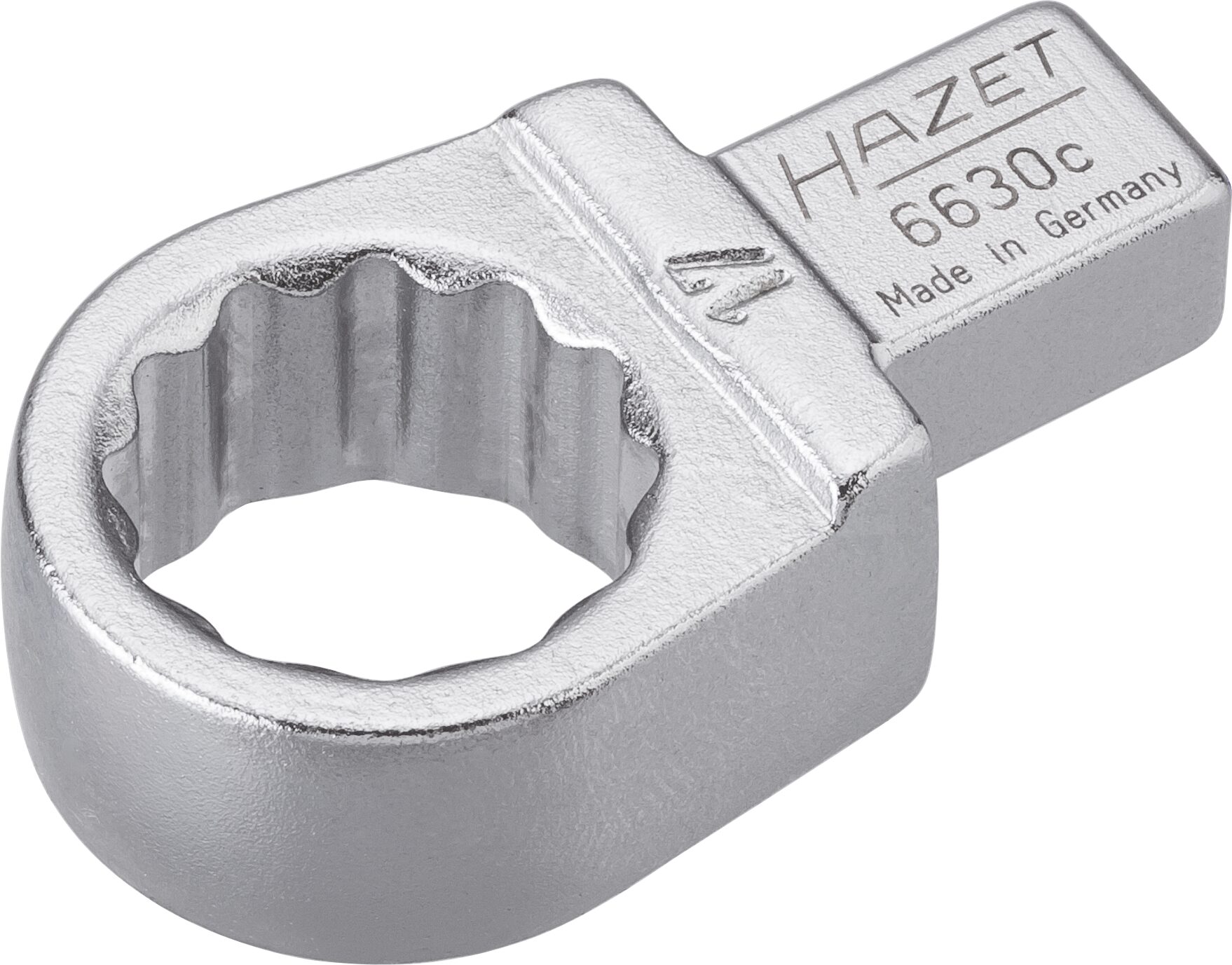 HAZET Einsteck-Ringschlüssel 6630C-17 · Einsteck-Vierkant 9 x 12 mm · Außen Doppel-Sechskant-Tractionsprofil · 17 mm