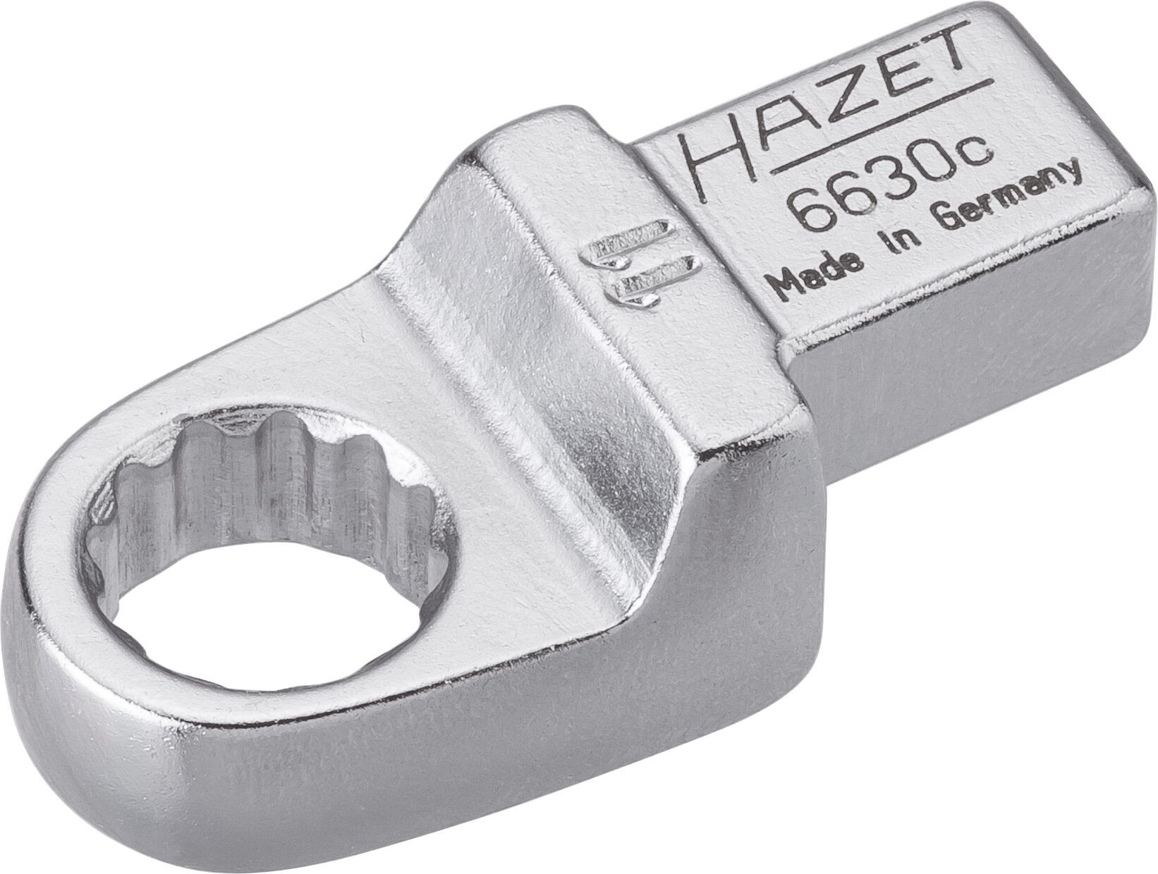HAZET Einsteck-Ringschlüssel 6630C-11 · Einsteck-Vierkant 9 x 12 mm · Außen Doppel-Sechskant-Tractionsprofil · 11 mm