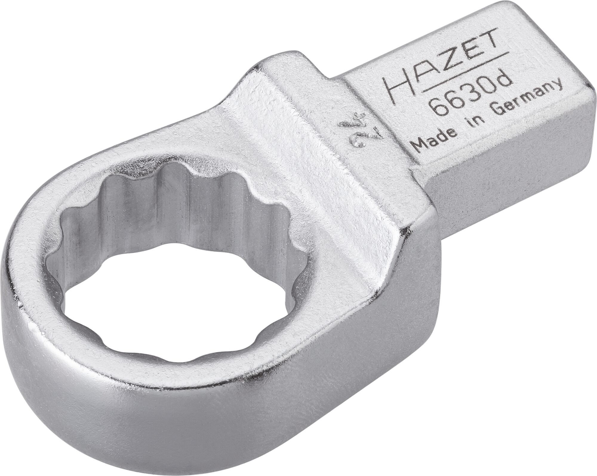 HAZET Einsteck-Ringschlüssel 6630D-24 · Einsteck-Vierkant 14 x 18 mm · Außen Doppel-Sechskant-Tractionsprofil · 24 mm