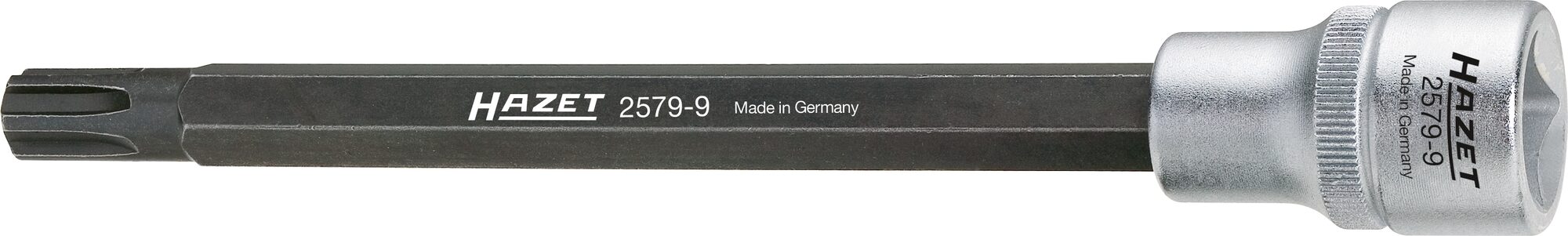 HAZET Zylinderkopf Schraubendreher-Steckschlüsseleinsatz 2579-9 · Vierkant hohl 12,5 mm (1/2 Zoll) · Polydrive Profil · 168 mm