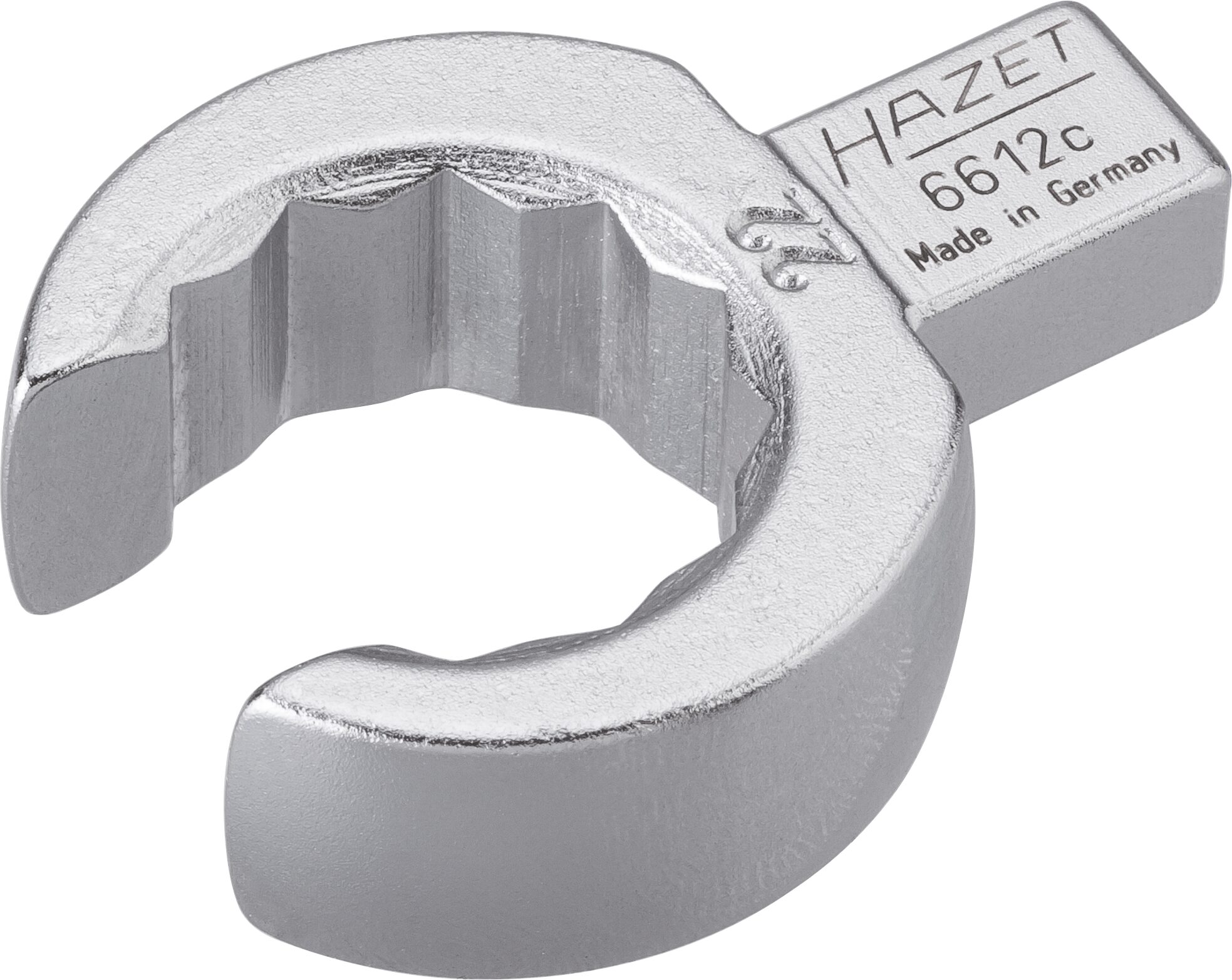 HAZET Einsteck-Ringschlüssel · offen 6612C-22 · Einsteck-Vierkant 9 x 12 mm · Außen Doppel-Sechskant Profil · 22 mm