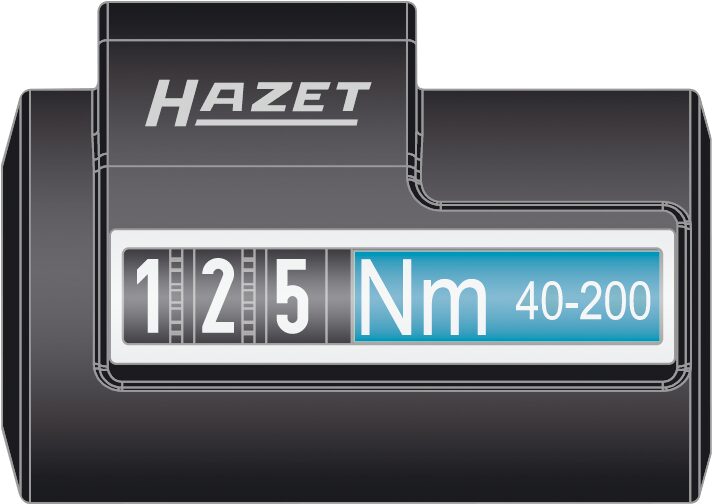 HAZET Drehmomentschlüssel 5122-2CLT · Nm min-max: 40?–?200 Nm · Toleranz: 4% · Vierkant massiv 12,5 mm (1/2 Zoll)