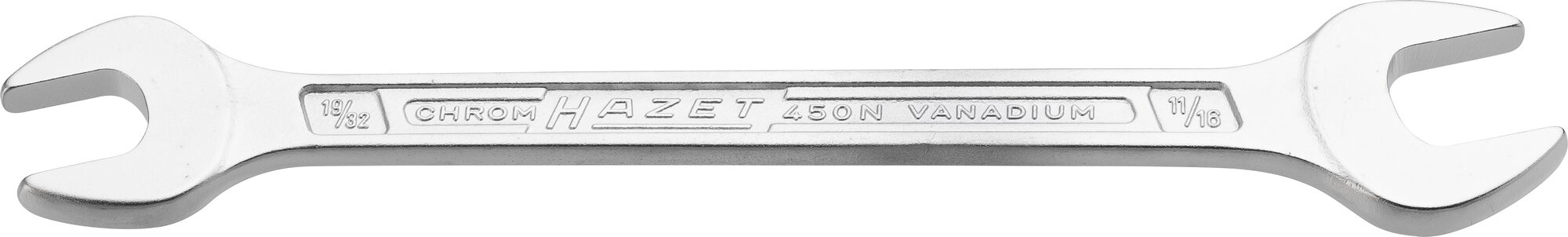 HAZET Doppel-Maulschlüssel 450NA-19/32X11/16V · Außen Sechskant Profil · 19/32 x 11/16 ?