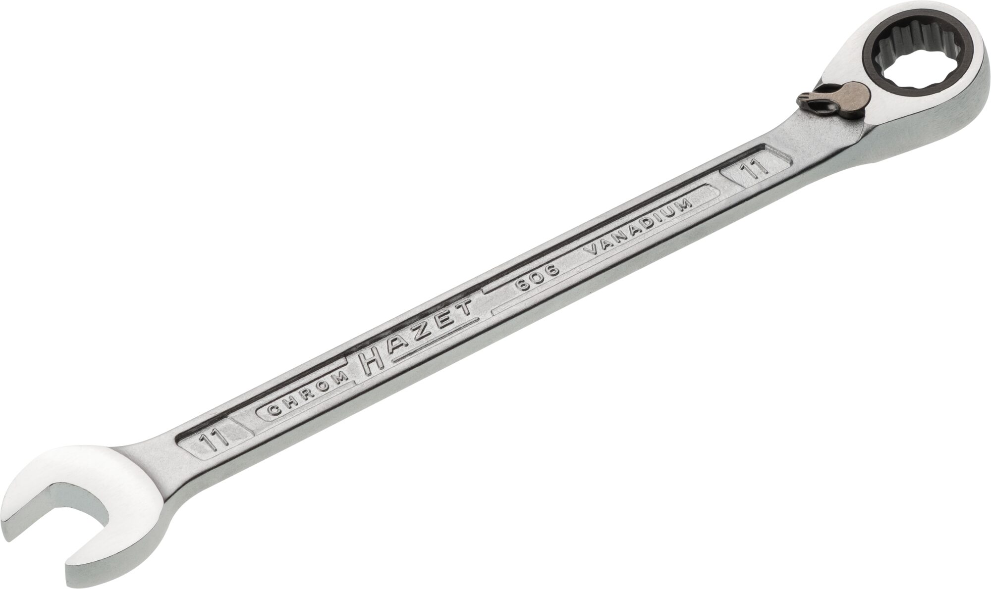 HAZET Knarren Ring-Maulschlüssel 606-11 · Außen Doppel-Sechskant-Tractionsprofil · 11 mm