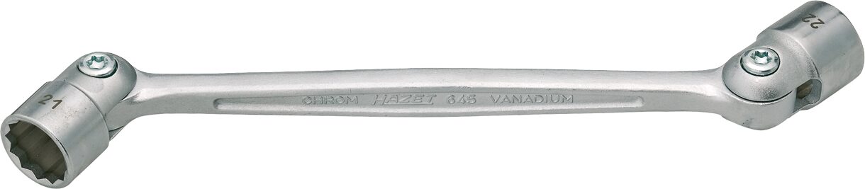 HAZET Doppel-Gelenksteckschlüssel 645-8X9 · Außen Doppel-Sechskant Profil · 8 x 9 mm