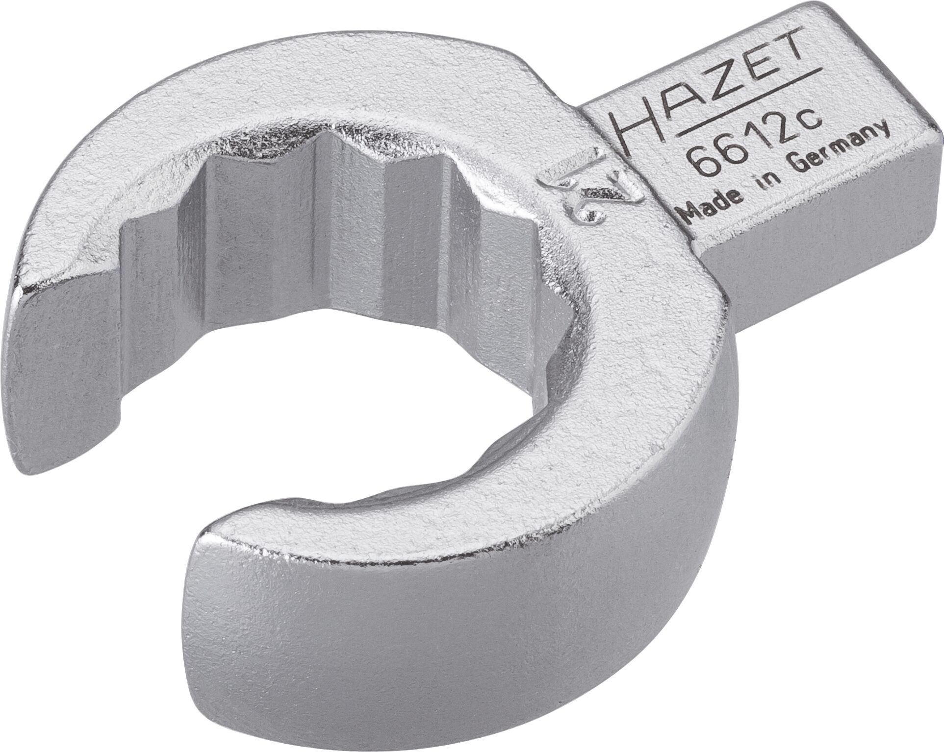 HAZET Einsteck-Ringschlüssel · offen 6612C-21 · Einsteck-Vierkant 9 x 12 mm · Außen Doppel-Sechskant Profil · 21 mm