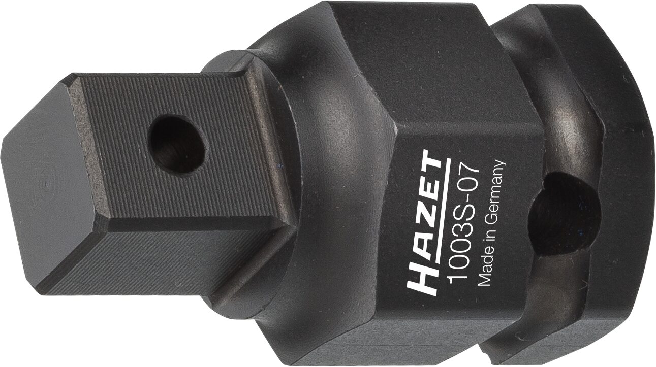 HAZET Schlag-, Maschinenschrauber Adapter 1003S-07 · Außen-Sechskant 24 mm · Vierkant massiv 12,5 mm (1/2 Zoll)