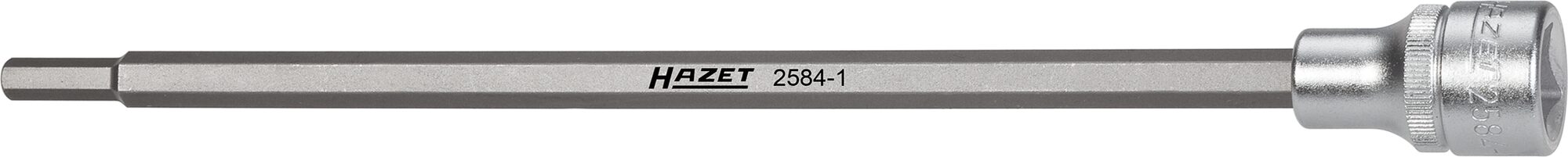 HAZET Saugrohr Schraubendreher-Steckschlüsseleinsatz 2584-1 · Vierkant hohl 12,5 mm (1/2 Zoll) · Innen Sechskant Profil · 6 mm