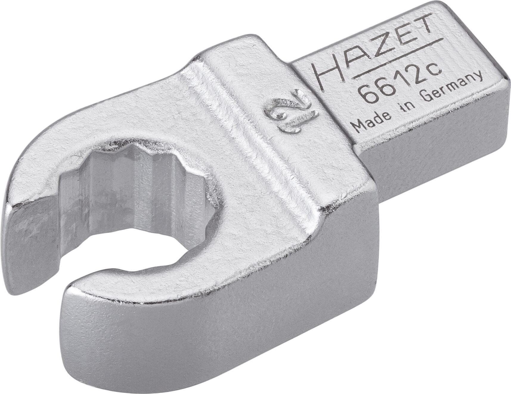 HAZET Einsteck-Ringschlüssel · offen 6612C-12 · Einsteck-Vierkant 9 x 12 mm · Außen Doppel-Sechskant Profil · 12 mm
