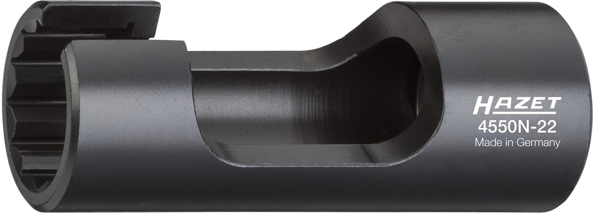 HAZET Einspritzleitungs-Schlüssel 4550N-22 · Vierkant hohl 12,5 mm (1/2 Zoll) · Außen Doppel-Sechskant Profil · 22 mm