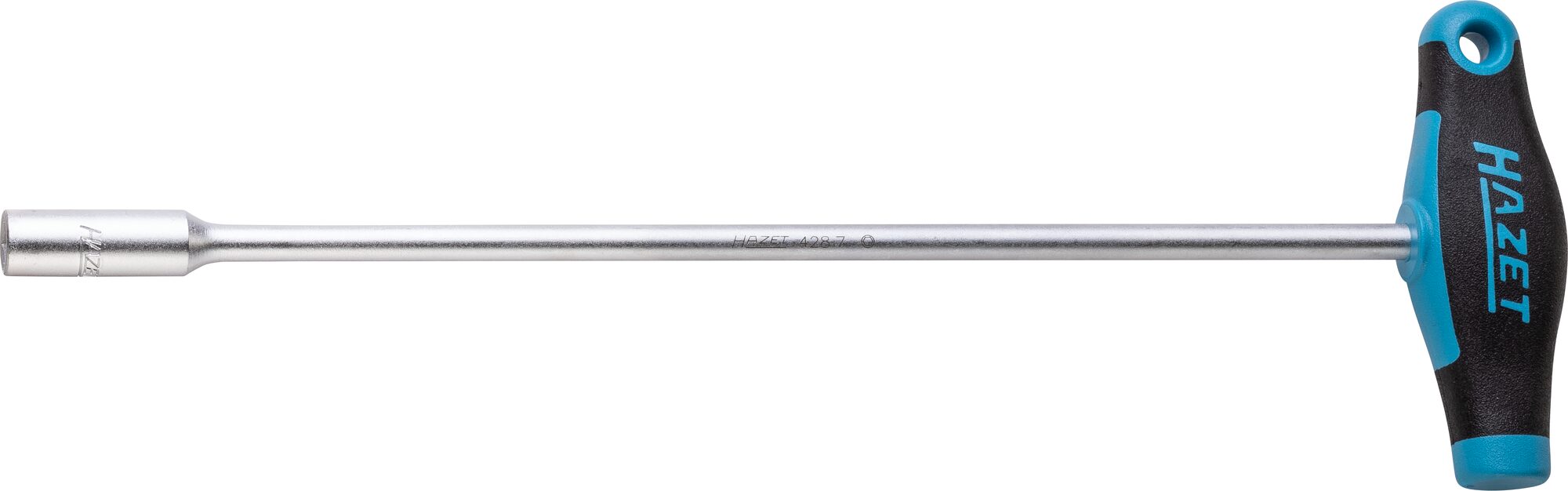 HAZET Steckschlüssel · mit T-Griff 428-7 · Außen Sechskant Profil · 7 mm