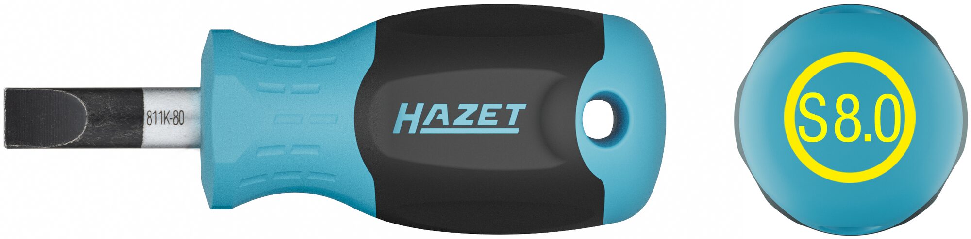 HAZET Schraubendreher 811K-80 · Schlitz Profil · SW 1,2 x 8 mm