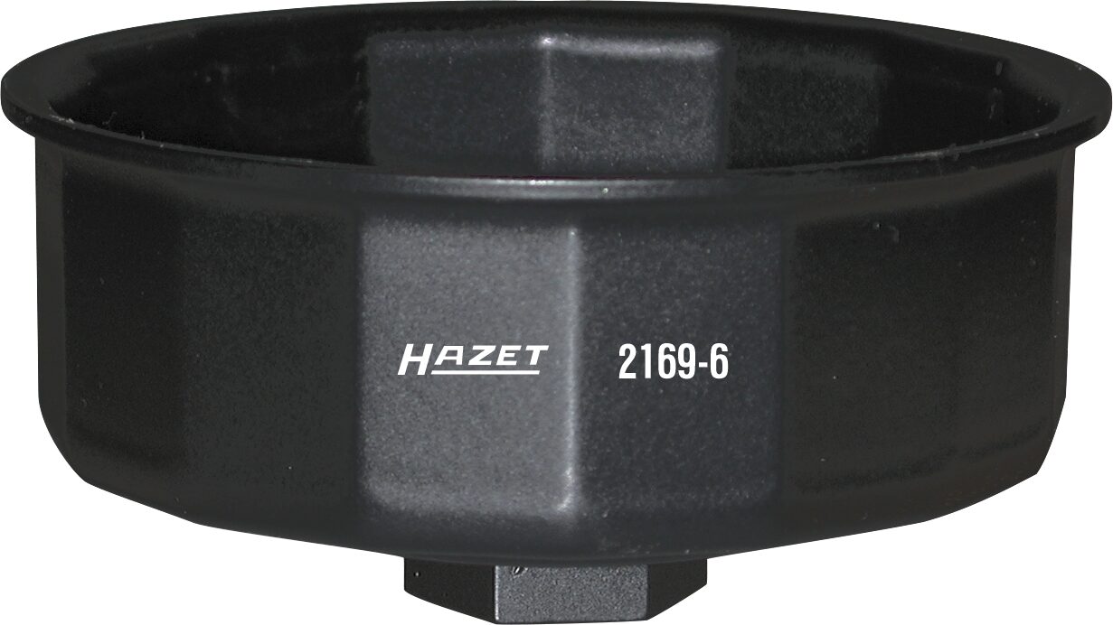 HAZET Ölfilter-Schlüssel 2169-6 · Vierkant hohl 12,5 mm (1/2 Zoll) · Außen 16-kant Profil · 97 mm