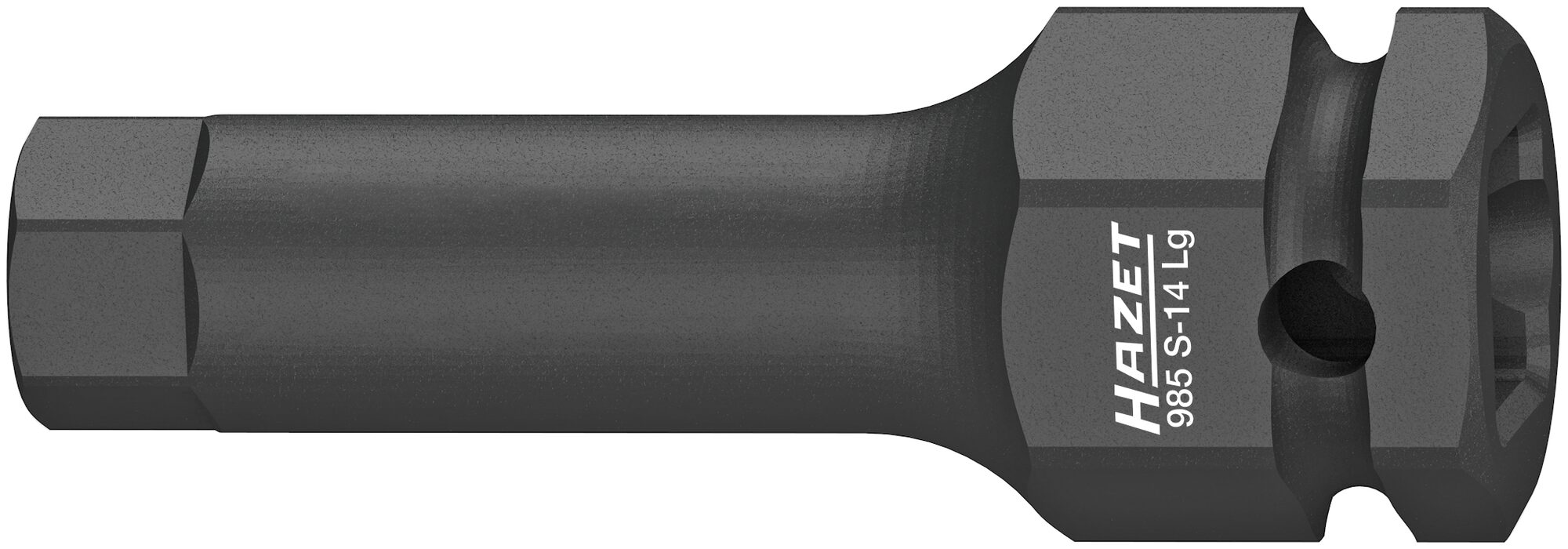 HAZET Schlag-, Maschinenschrauber Schraubendreher-Steckschlüsseleinsatz 985S-14LG · Vierkant hohl 12,5 mm (1/2 Zoll) · Innen Sechskant Profil · 14 mm