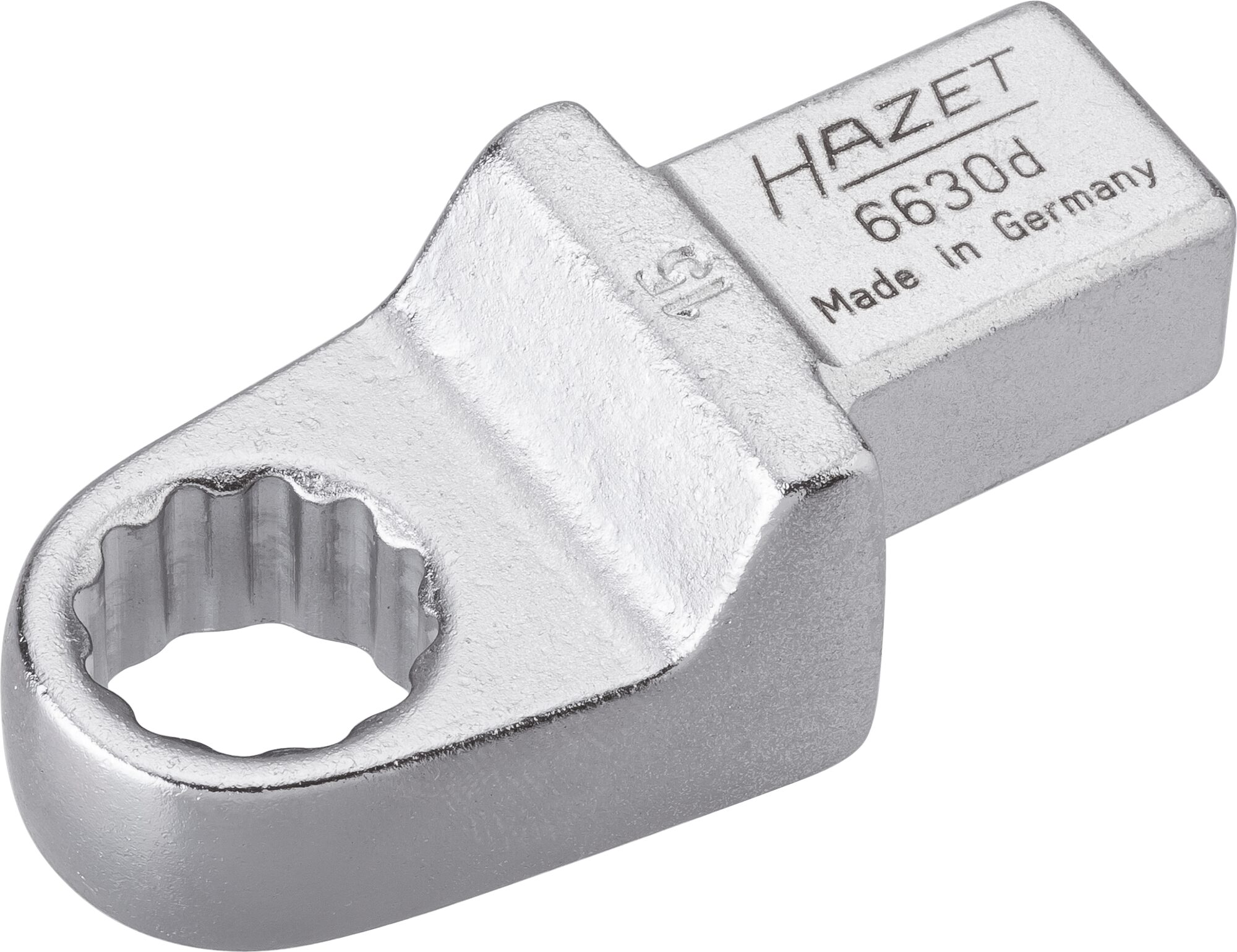 HAZET Einsteck-Ringschlüssel 6630D-15 · Einsteck-Vierkant 14 x 18 mm · Außen Doppel-Sechskant-Tractionsprofil · 15 mm