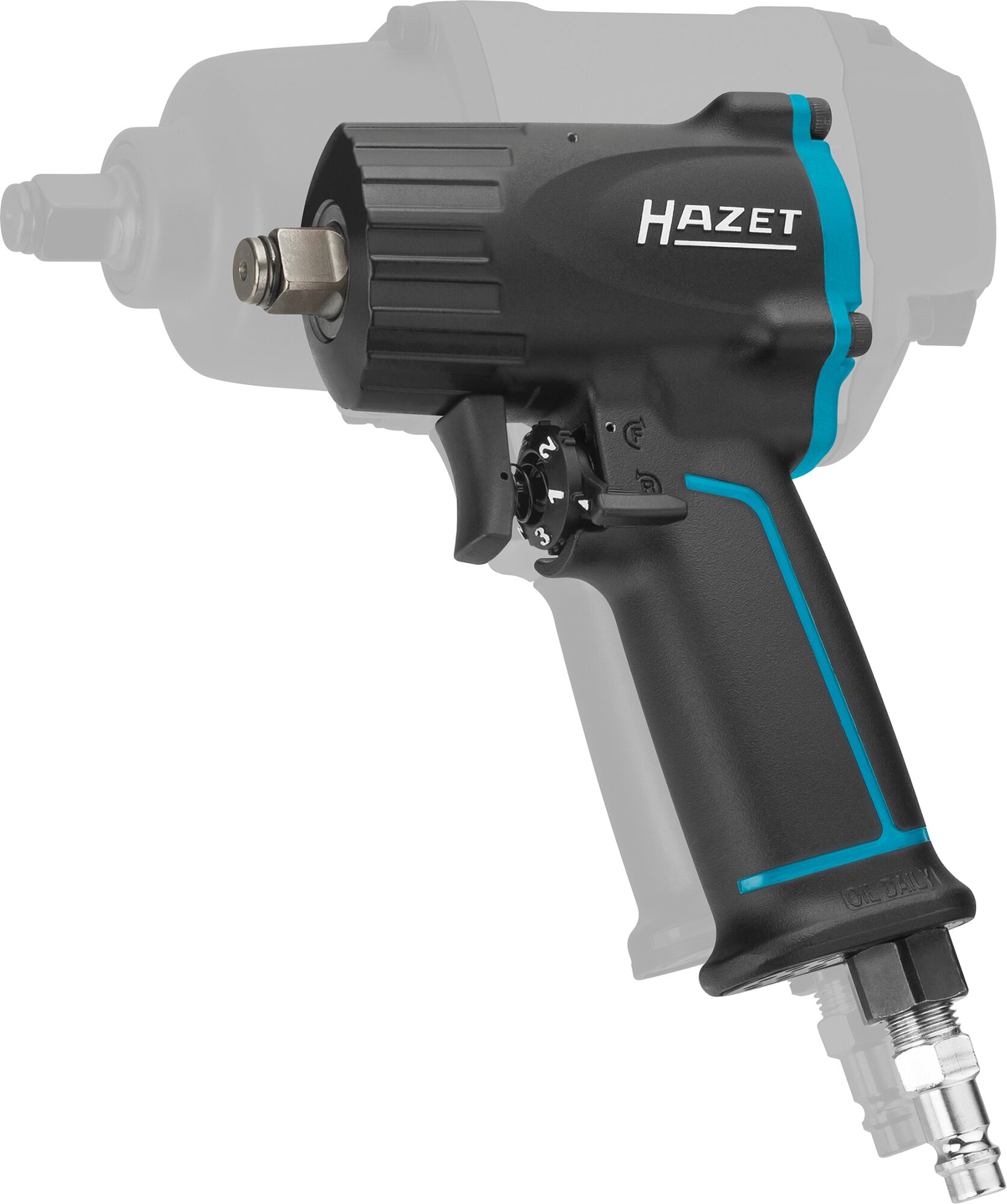HAZET Schlagschrauber · extra kurz 9012M · Lösemoment maximal: 1100 Nm · Vierkant massiv 12,5 mm (1/2 Zoll) · Jumbo Hammer-Schlagwerk