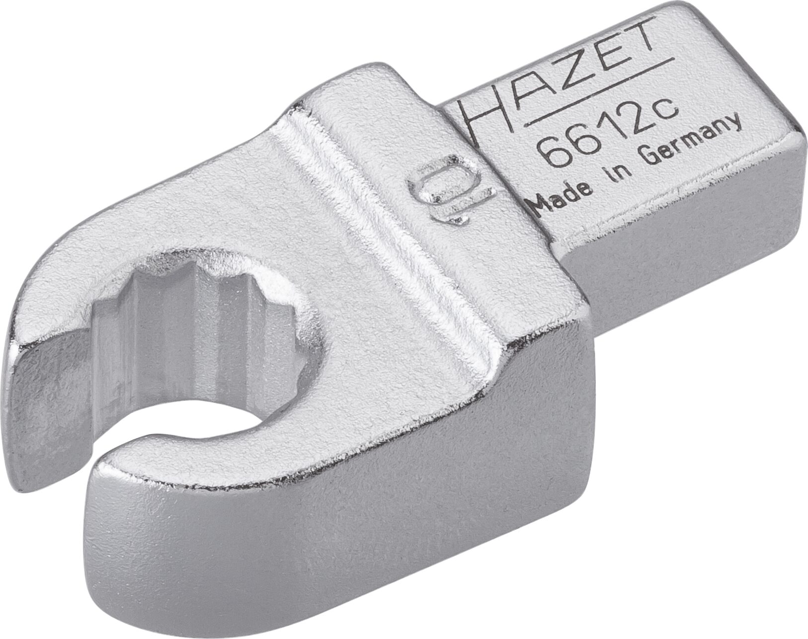 HAZET Einsteck-Ringschlüssel · offen 6612C-10 · Einsteck-Vierkant 9 x 12 mm · Außen Doppel-Sechskant Profil · 10 mm