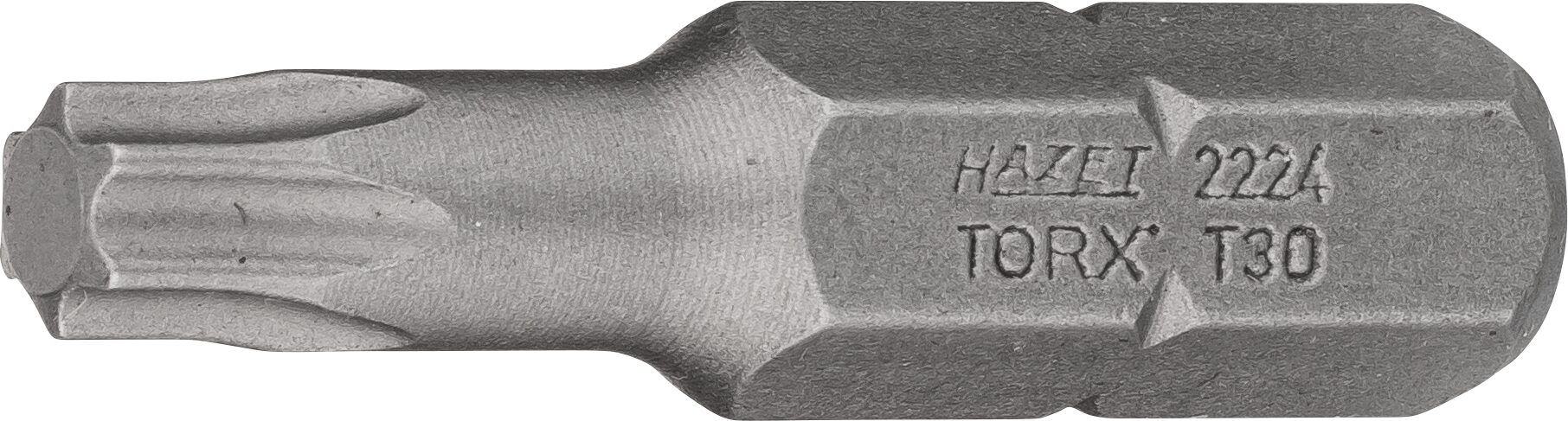 HAZET Bit 2224-T30 · Sechskant massiv 8 (5/16 Zoll) · Innen TORX® Profil · T30
