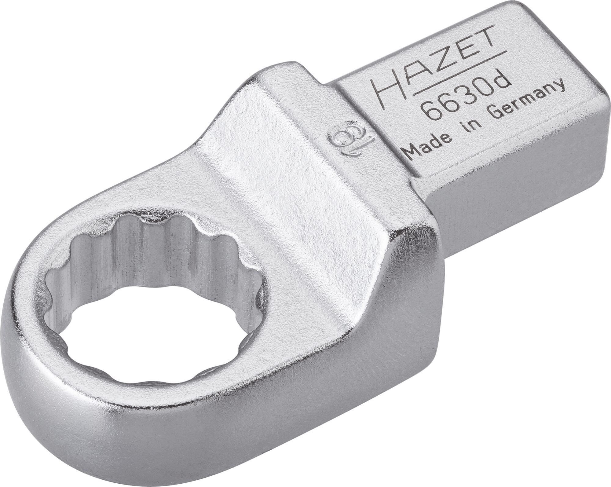 HAZET Einsteck-Ringschlüssel 6630D-19 · Einsteck-Vierkant 14 x 18 mm · Außen Doppel-Sechskant-Tractionsprofil · 19 mm