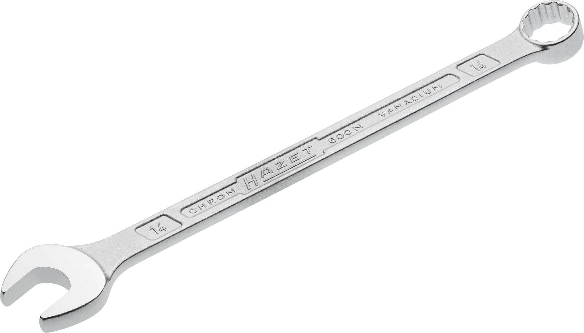 HAZET Ring-Maulschlüssel 600N-14 · Außen Doppel-Sechskant-Tractionsprofil · 14 mm