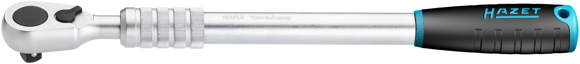 HAZET HiPer Feinzahn-Umschaltknarre · ausziehbar 916HPLG · Vierkant massiv 12,5 mm (1/2 Zoll) · 614 mm