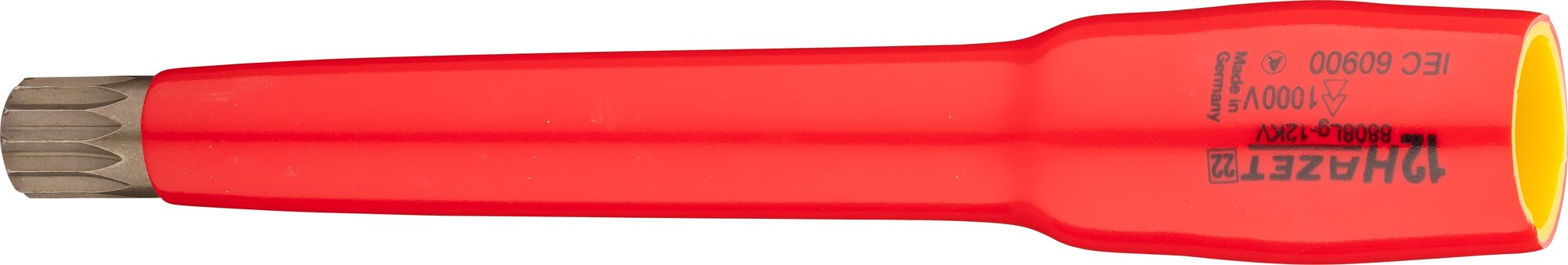 HAZET Schraubendreher-Steckschlüsseleinsatz 8808LG-12KV · Vierkant hohl 10 mm (3/8 Zoll) · Innen Vielzahn Profil XZN · M12
