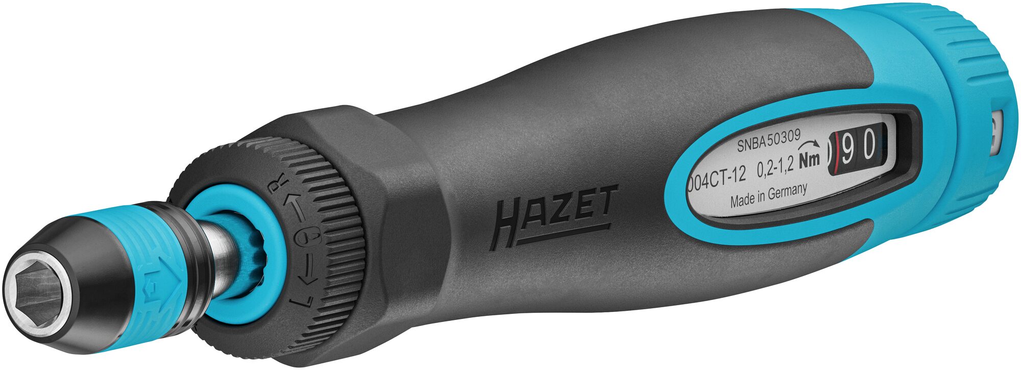 HAZET Drehmomentschraubendreher mit Standardgriff 6004CT-12 · Drehmomentbereich min-max: 0.2?–?1.2 Nm · Genauigkeit: 6% · 1/4 Zoll (6,3 mm) Sechskant hohl · 196 mm