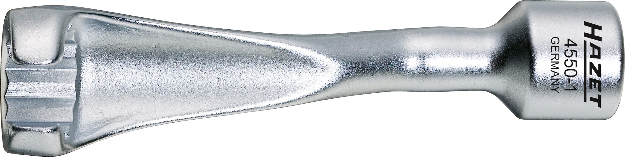 HAZET Einspritzleitungs-Schlüssel 4550-1 · Vierkant hohl 12,5 mm (1/2 Zoll) · Außen Doppel-Sechskant Profil · 17 mm