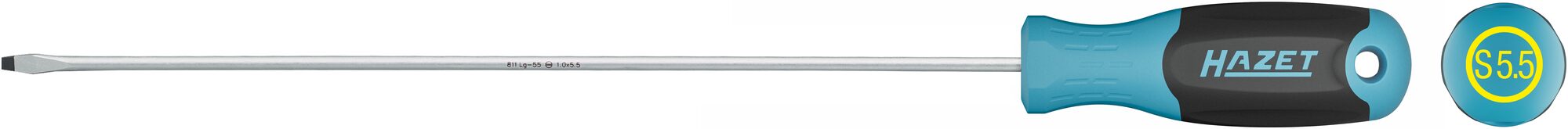 HAZET Schraubendreher 811LG-55 · Schlitz Profil · SW 1 x 5,5 mm