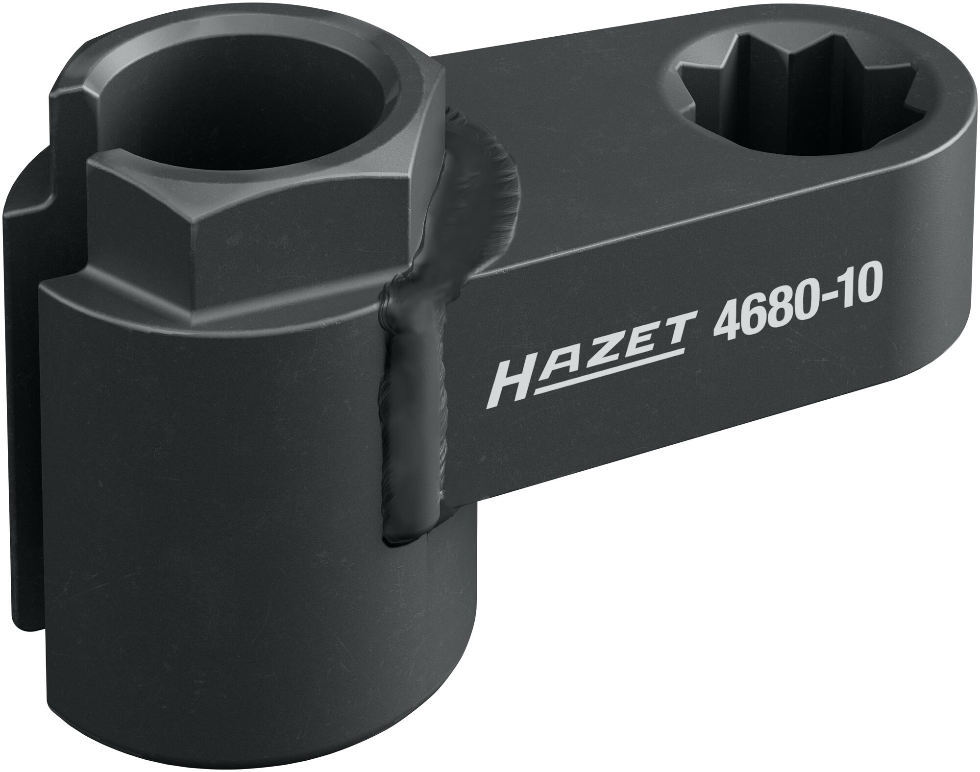 HAZET Abgassonden Einsatz 4680-10 · 1/2 Zoll (12,5 mm) Doppel-Vierkant hohl · Außen Sechskant Profil · SW 20 mm