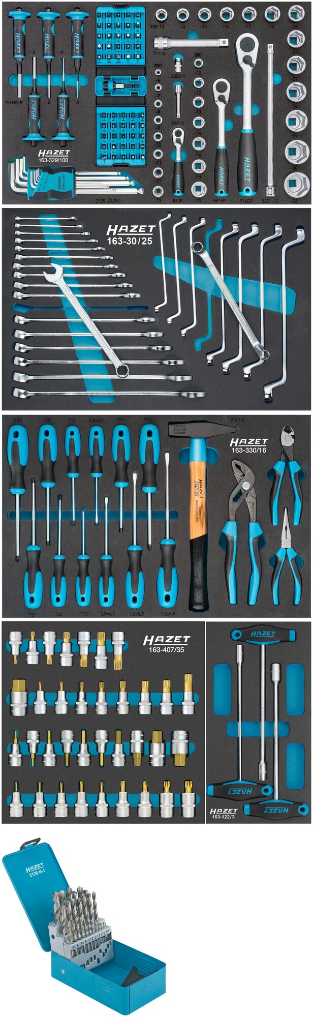 HAZET Werkzeug Sortiment 0-178N/204 · Anzahl Werkzeuge: 204