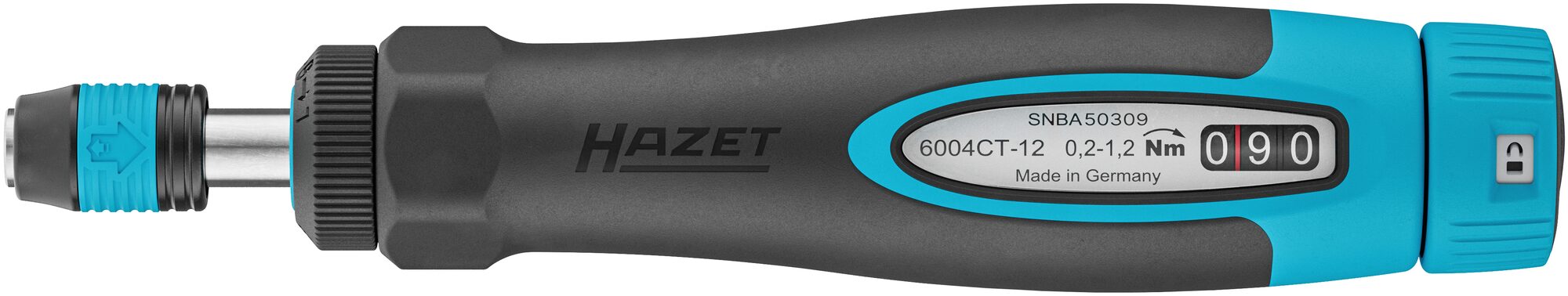 HAZET Drehmomentschraubendreher mit Standardgriff 6004CT-12 · Drehmomentbereich min-max: 0.2?–?1.2 Nm · Genauigkeit: 6% · 1/4 Zoll (6,3 mm) Sechskant hohl · 196 mm