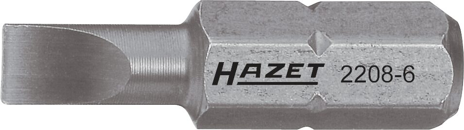 HAZET Bit 2208-9 · Sechskant massiv 6,3 (1/4 Zoll) · Schlitz Profil · 1 x 6 mm