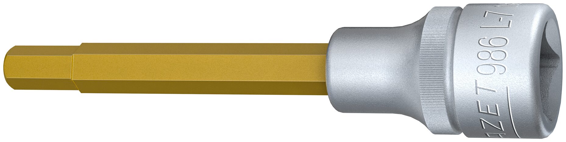 HAZET Schraubendreher-Steckschlüsseleinsatz 986L-7 · Vierkant hohl 12,5 mm (1/2 Zoll) · Innen Sechskant Profil · 7 mm