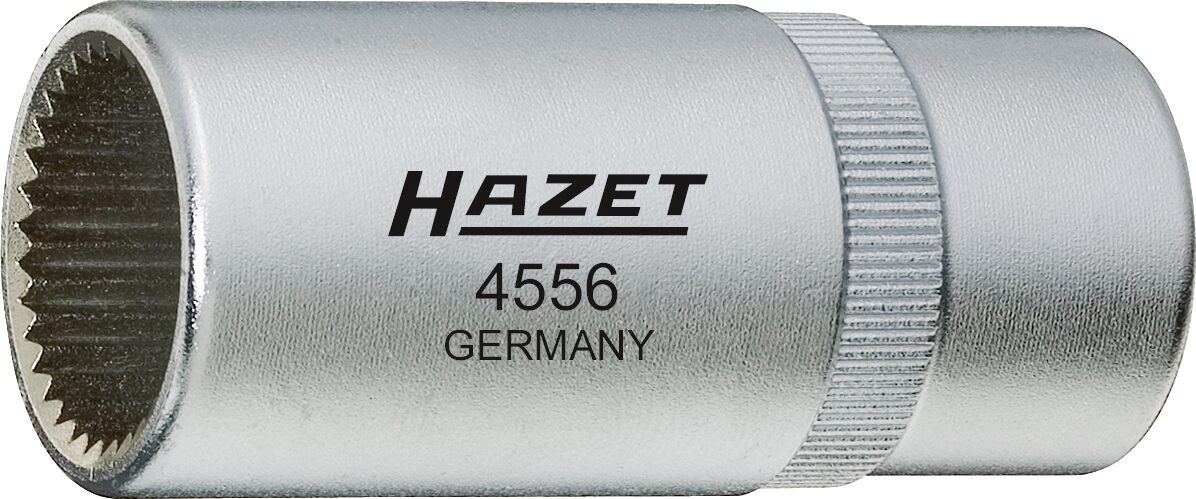 HAZET Druckventilhalter-Werkzeug 4556 · Vierkant hohl 12,5 mm (1/2 Zoll) · Außen Vielzahn Profil · 17.9 x 20 mm
