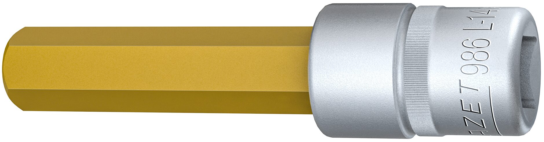 HAZET Schraubendreher-Steckschlüsseleinsatz 986L-14 · Vierkant hohl 12,5 mm (1/2 Zoll) · Innen Sechskant Profil · 14 mm