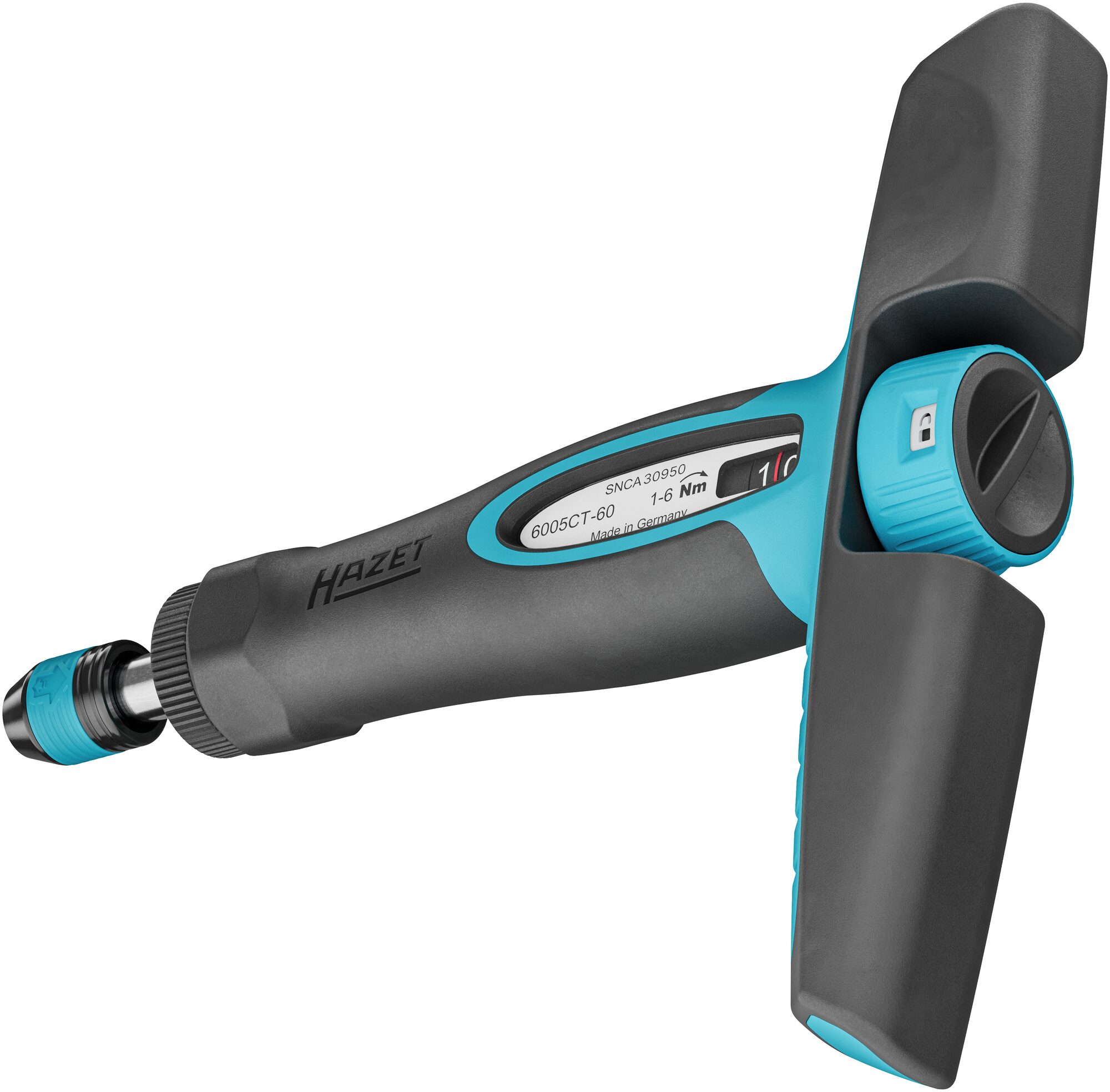 HAZET Drehmomentschraubendreher mit Quergriff 6005CT-60 · Drehmomentbereich min-max: 1?–?6 Nm · Genauigkeit: 6% · 1/4 Zoll (6,3 mm) Sechskant hohl · 198 mm