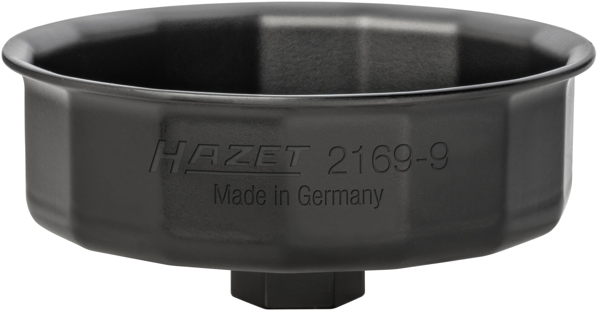 HAZET Ölfilter-Schlüssel 2169-9 · Außen-Sechskant 24 mm, Vierkant hohl 12,5  mm (1/2 Zoll) · Außen 15-kant Profil · 119