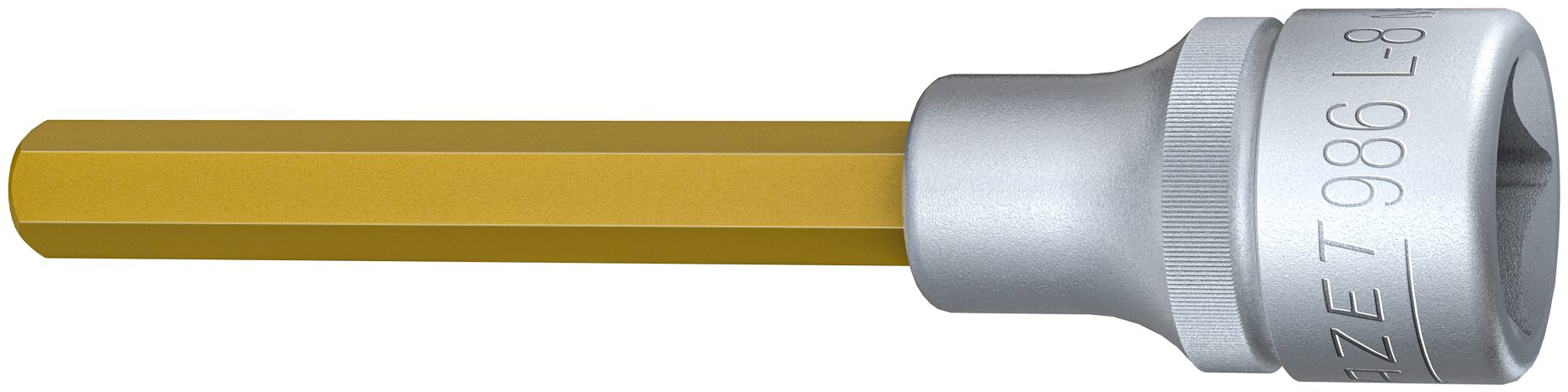 HAZET Schraubendreher-Steckschlüsseleinsatz 986L-8 · Vierkant hohl 12,5 mm (1/2 Zoll) · Innen Sechskant Profil · 8 mm