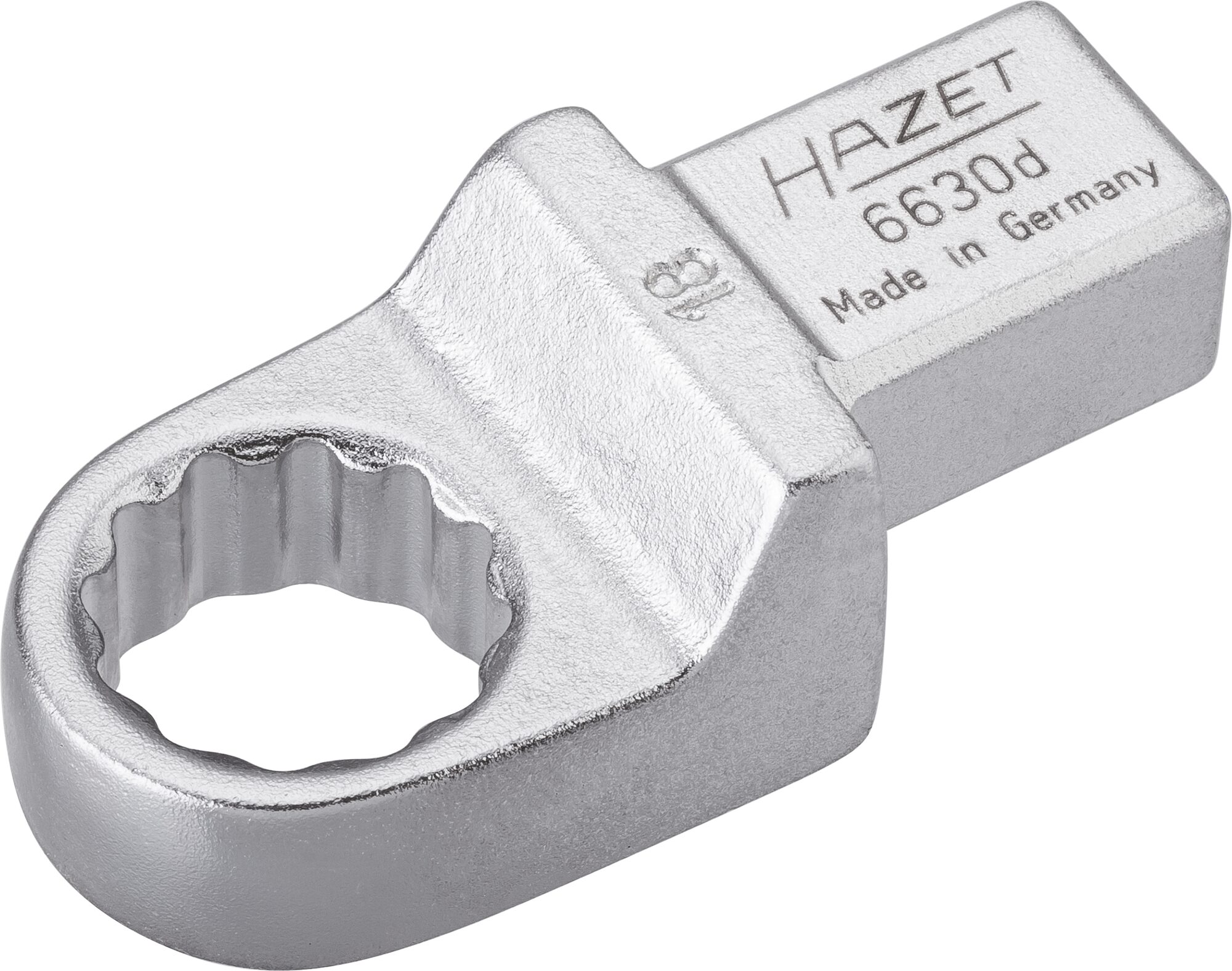 HAZET Einsteck-Ringschlüssel 6630D-18 · Einsteck-Vierkant 14 x 18 mm · Außen Doppel-Sechskant-Tractionsprofil · 18 mm
