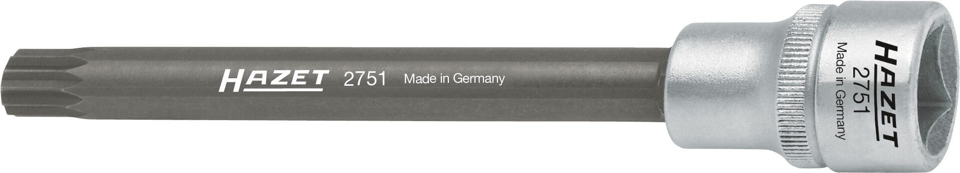 HAZET Zylinderkopf Schraubendreher-Steckschlüsseleinsatz 2751 · Vierkant hohl 12,5 mm (1/2 Zoll) · Innen Vielzahn Profil XZN · M10