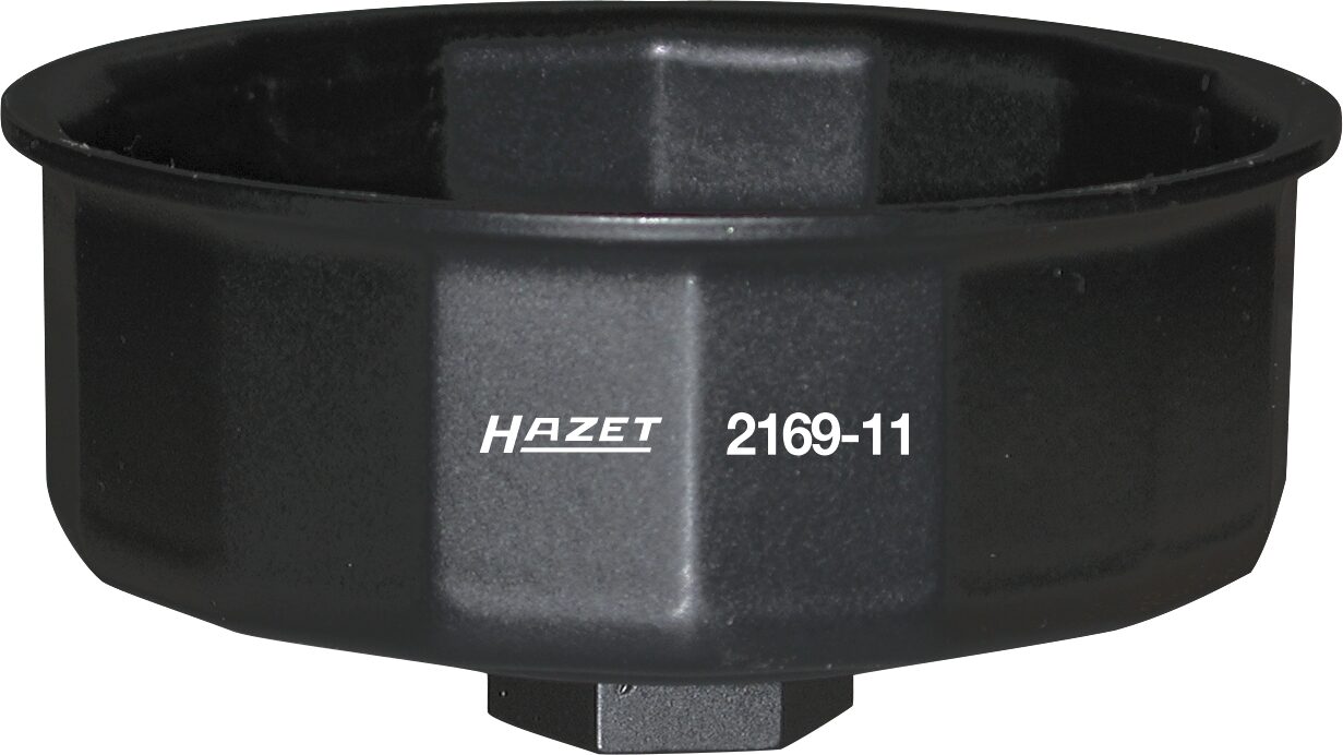 HAZET Ölfilter-Schlüssel 2169-11 · Vierkant hohl 12,5 mm (1/2 Zoll) · Außen 14-kant Profil · 97 mm