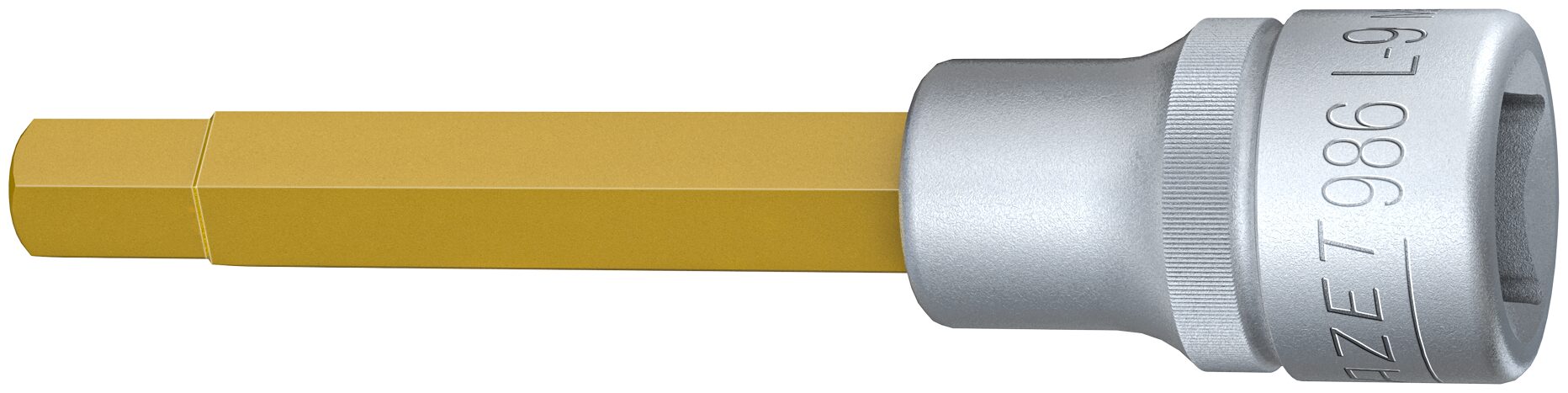 HAZET Schraubendreher-Steckschlüsseleinsatz 986L-9 · Vierkant hohl 12,5 mm (1/2 Zoll) · Innen Sechskant Profil · 9 mm